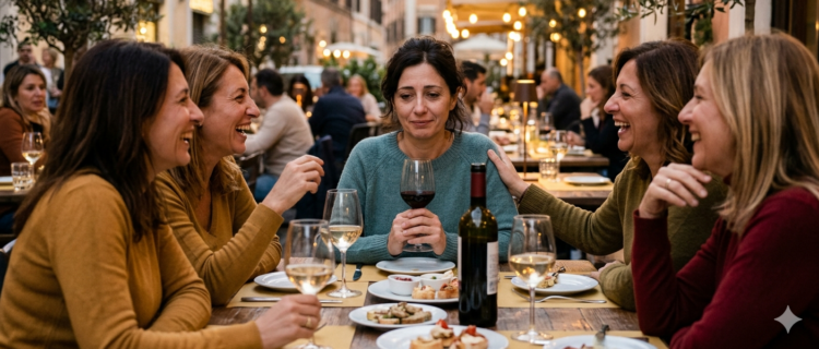 <img src="depressione-menopausa.jpg" alt="una donna è tristi mentre tutti ridono"
